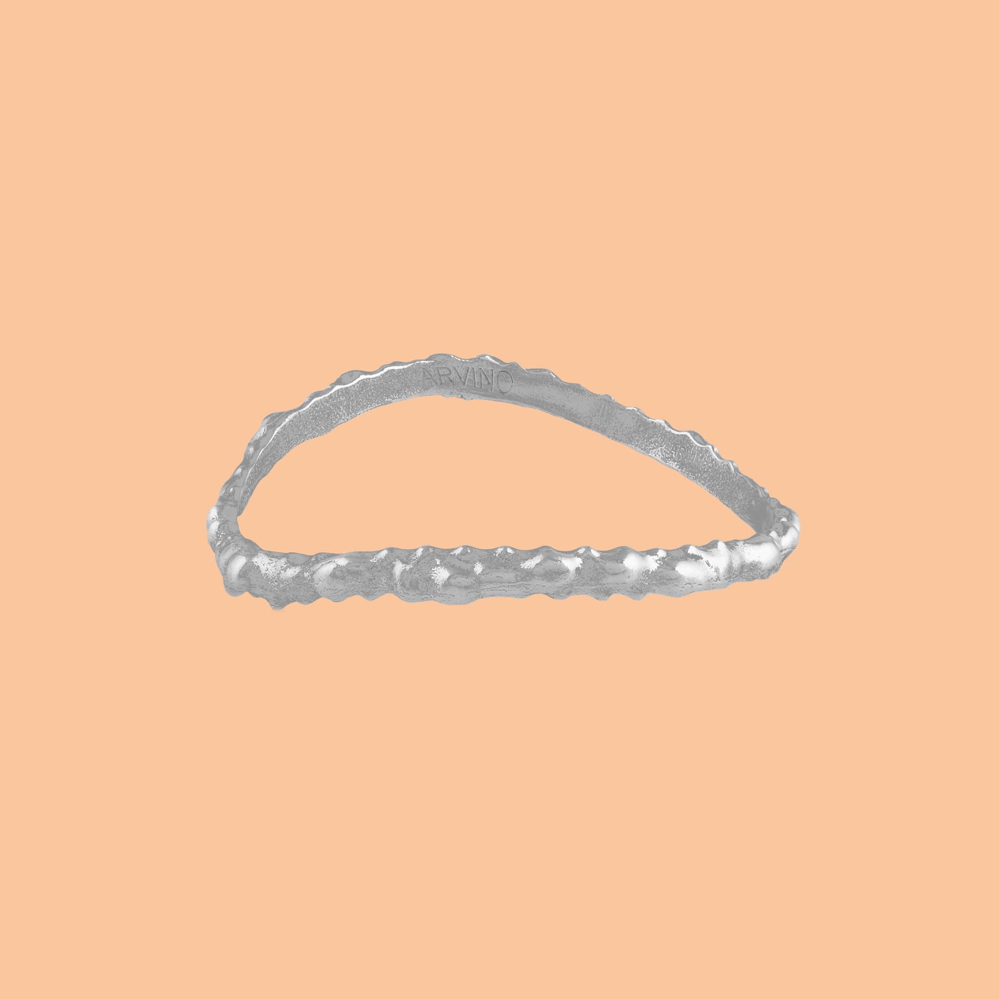 Rugged Texture Silver Plated Bangle