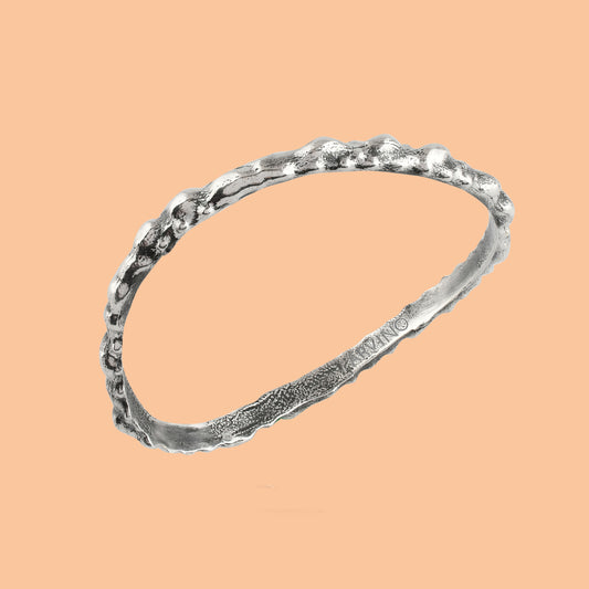 Rugged Texture Oxidized Finish Bangle