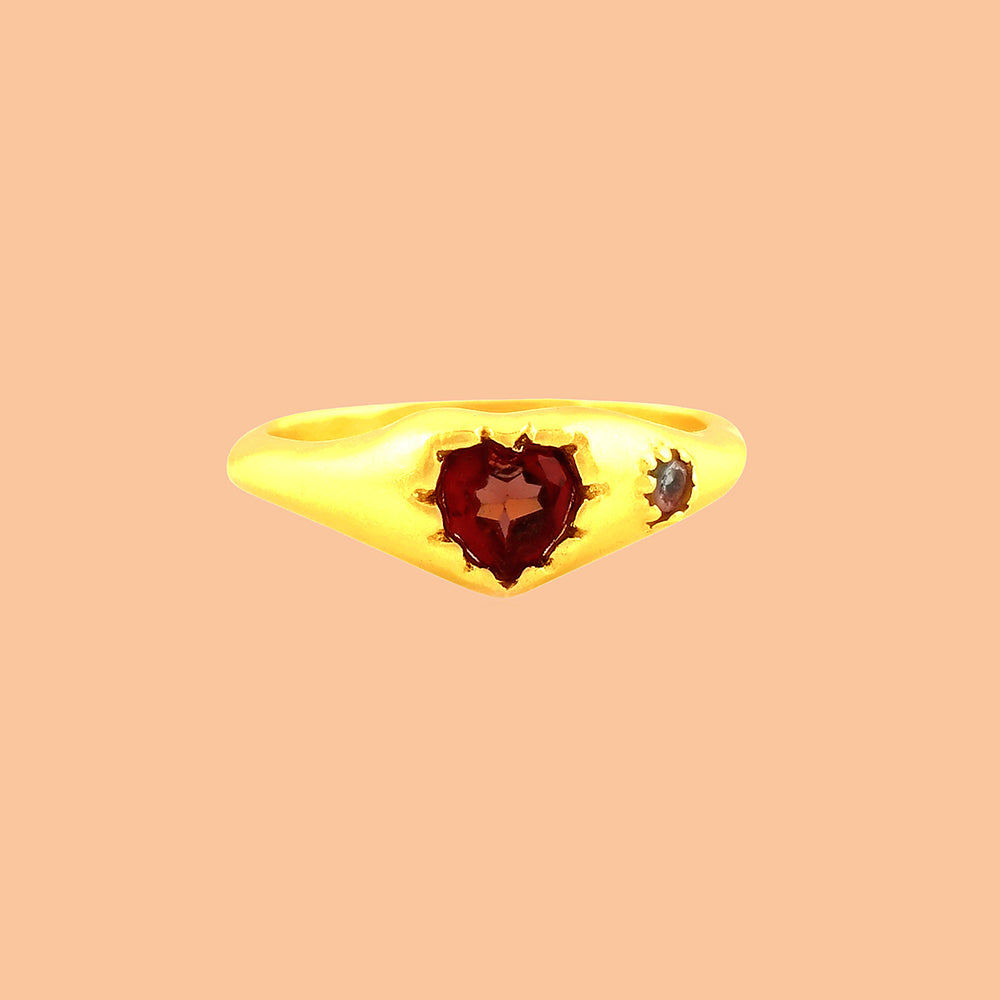 Encased Love Garnet Ring