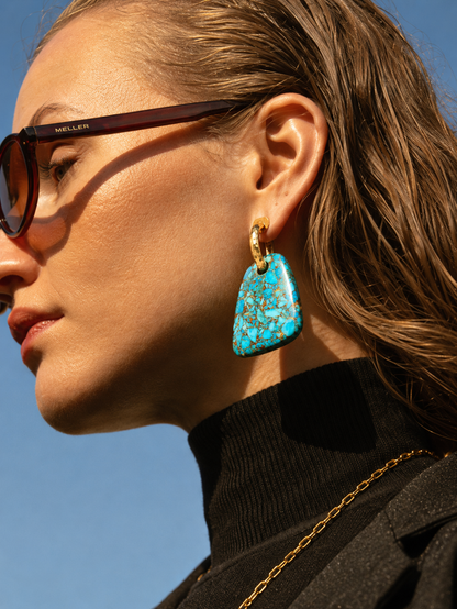 Turquoise Mosaic Statement Earrings