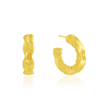 Hammered Gold Foil Hoops Small