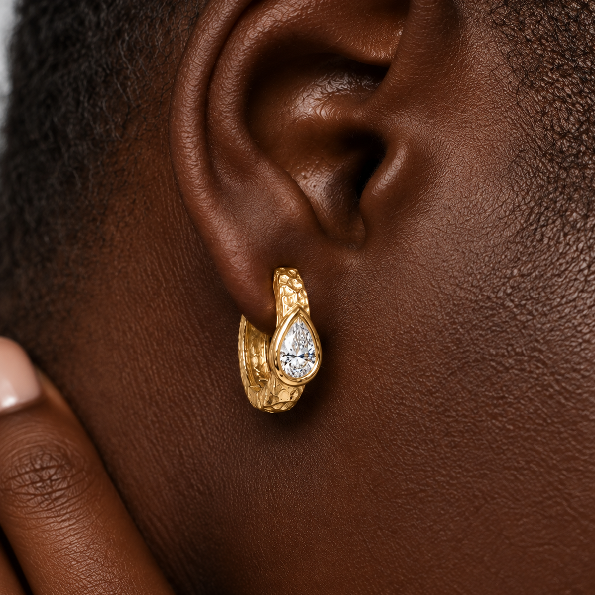 Fleur 9kt Gold Lab Grown Diamond Hoop Earrings