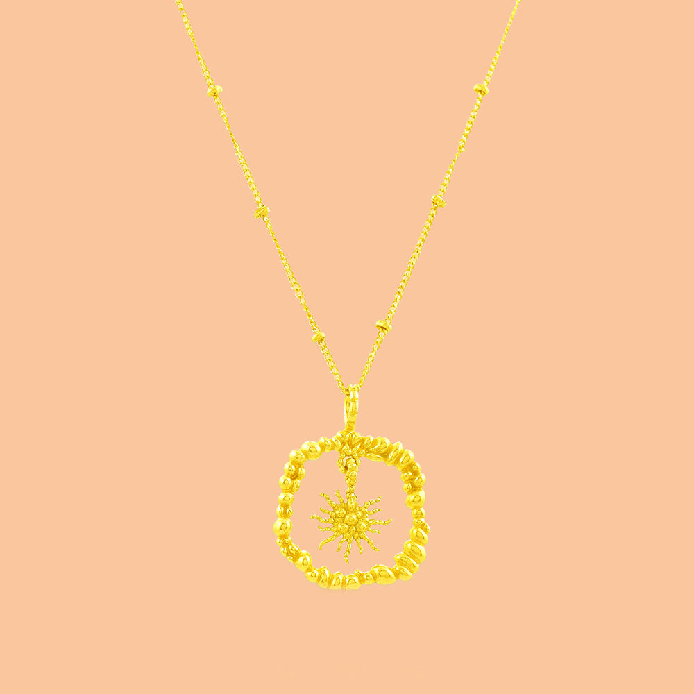 Granulated Sunburst Sparkle Necklace