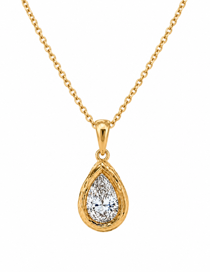 Fleur 9kt Gold Lab Grown Diamond Drop Pendant