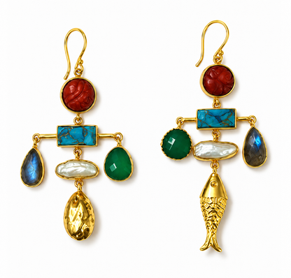 Coral Fishtail Mismatched
Earring