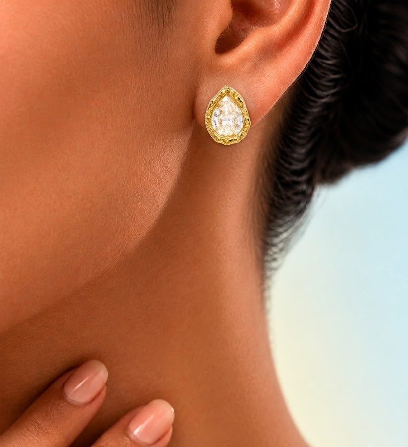 Teardrop Crystal Stud Earrings in 92.5 Sterling Silver