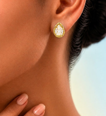 Teardrop Crystal Stud Earrings in 92.5 Sterling Silver
