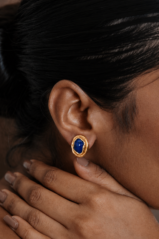 Lapis Lazuli Stud Earrings
