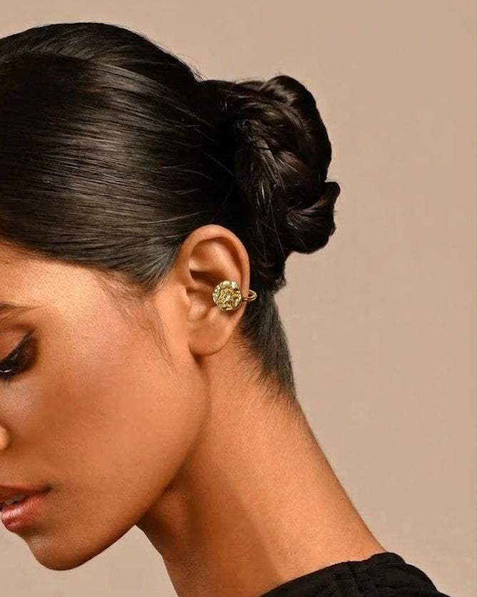Hammered Gold Ear Cuff (Single Piece)