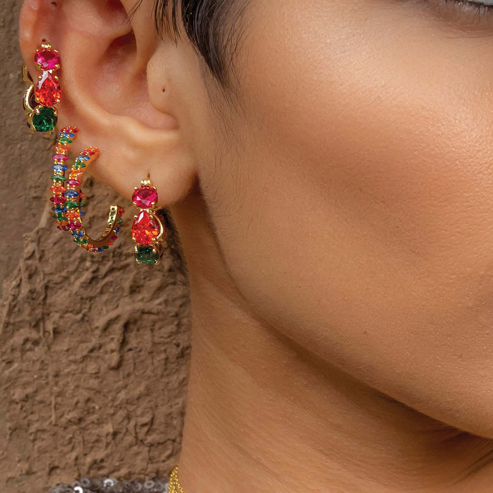 Multihued Crescendo Earrings