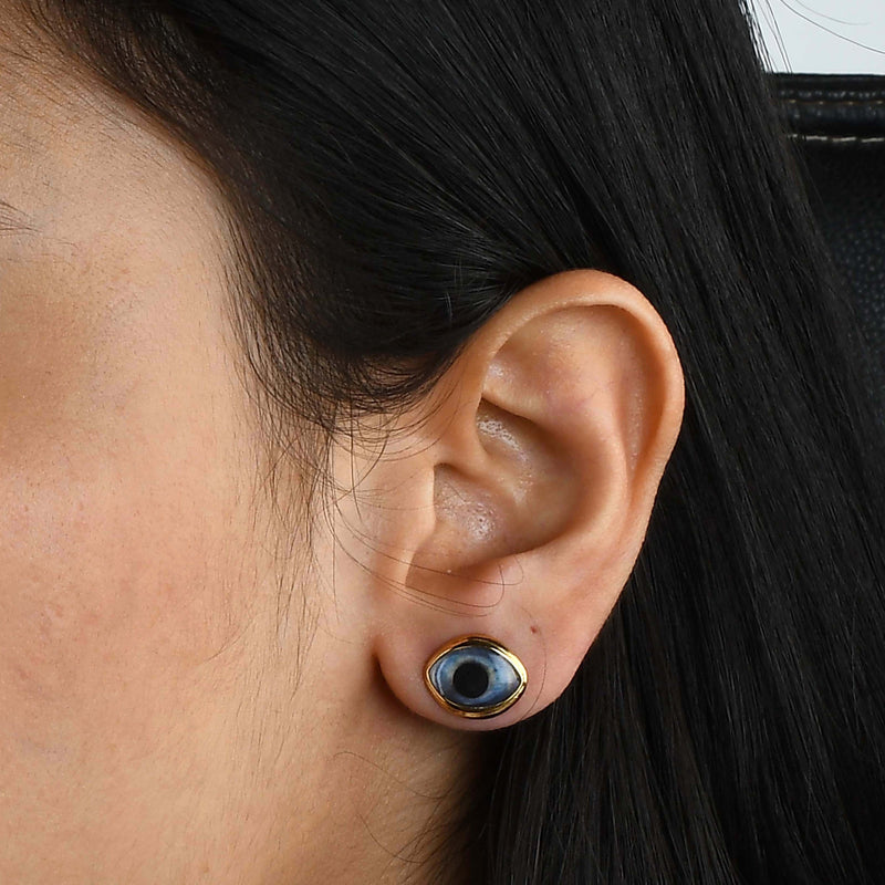 Blue Green Parti Sapphire Halo Stud Earrings - Nicole Winkler Jewellery