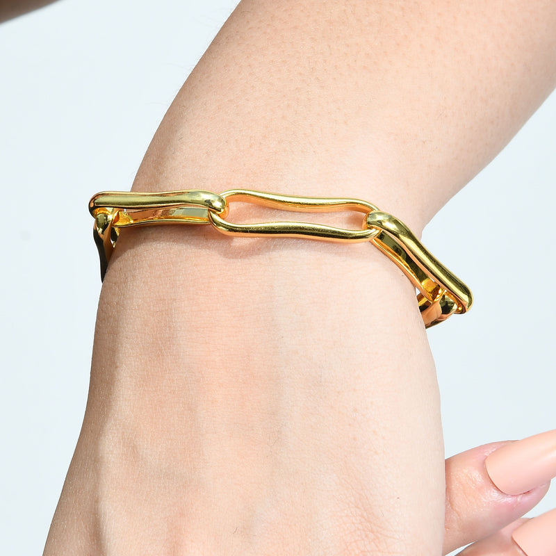 Chunky Paperclip Chain Bracelet (Water Resistance Premium Plating)
