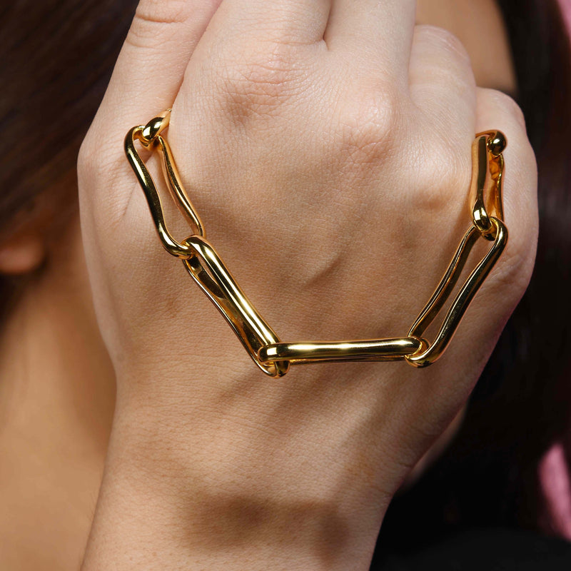 Chunky Paperclip Chain Bracelet (Water Resistance Premium Plating)