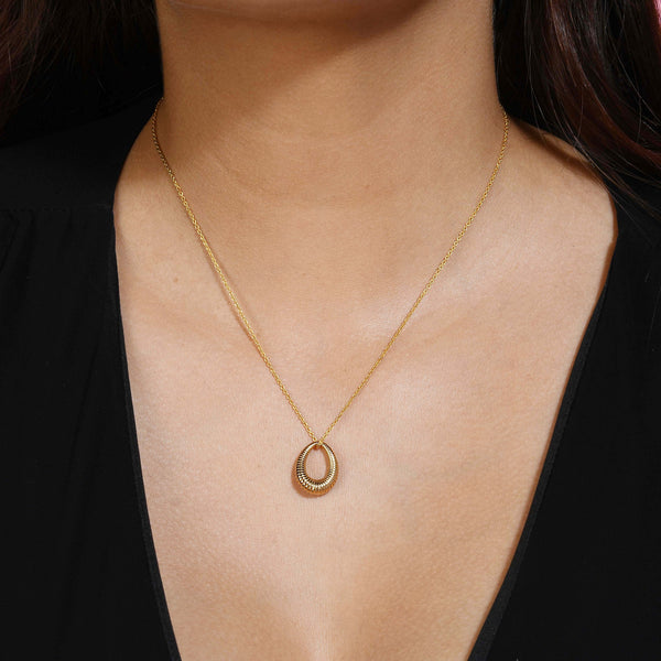 Ripple Charm Necklace (Water Resistance Premium Plating)
