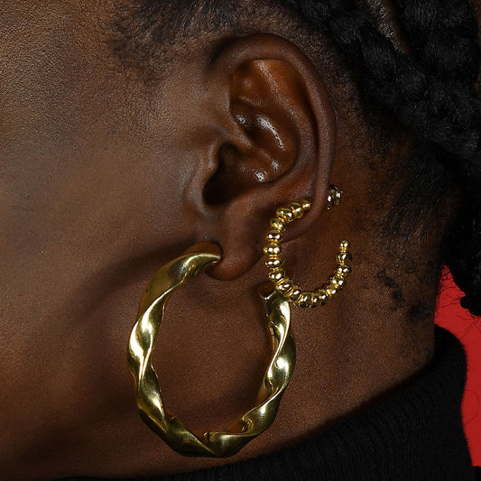 Molten Amorphous Bead Hoops
