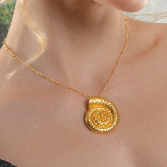 Textured Coral Shell Pendant