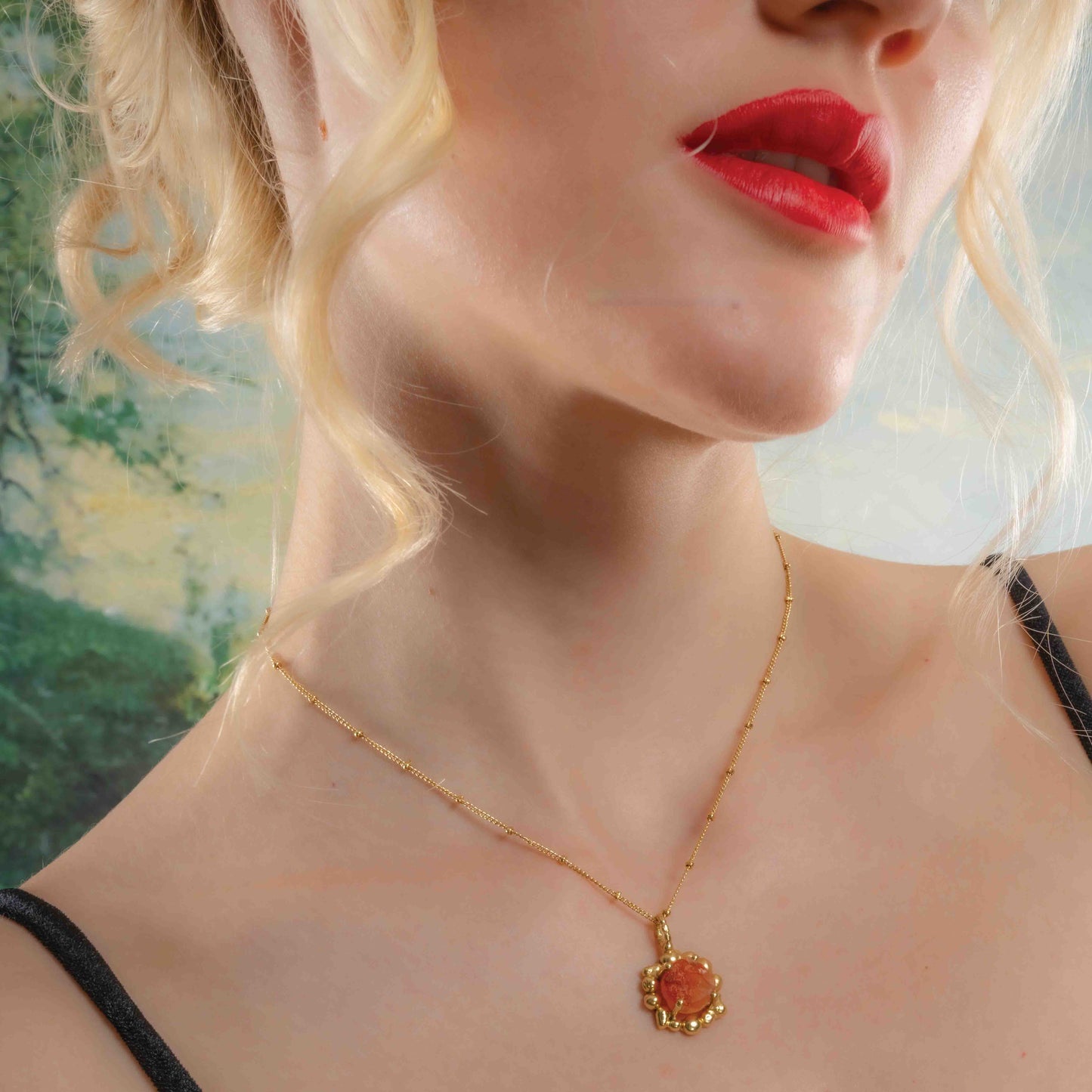 Carnelian Mineral Claw Necklace