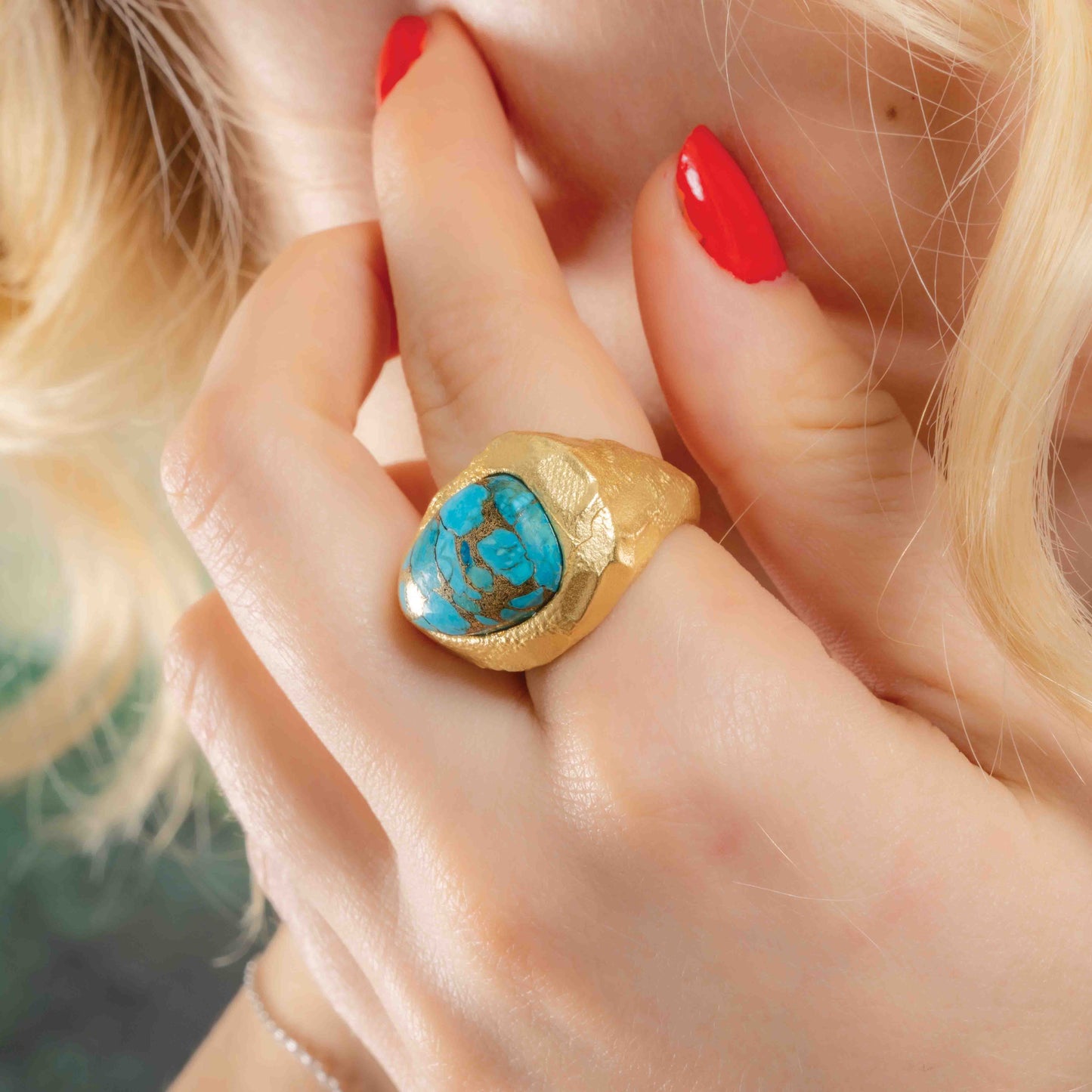 Turquoise Mineral Earthy Ring