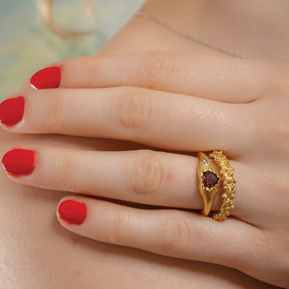 Encased Love Garnet Ring