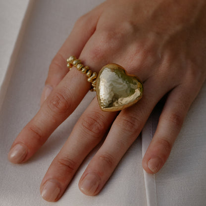 Gilded Concave Heart Ring