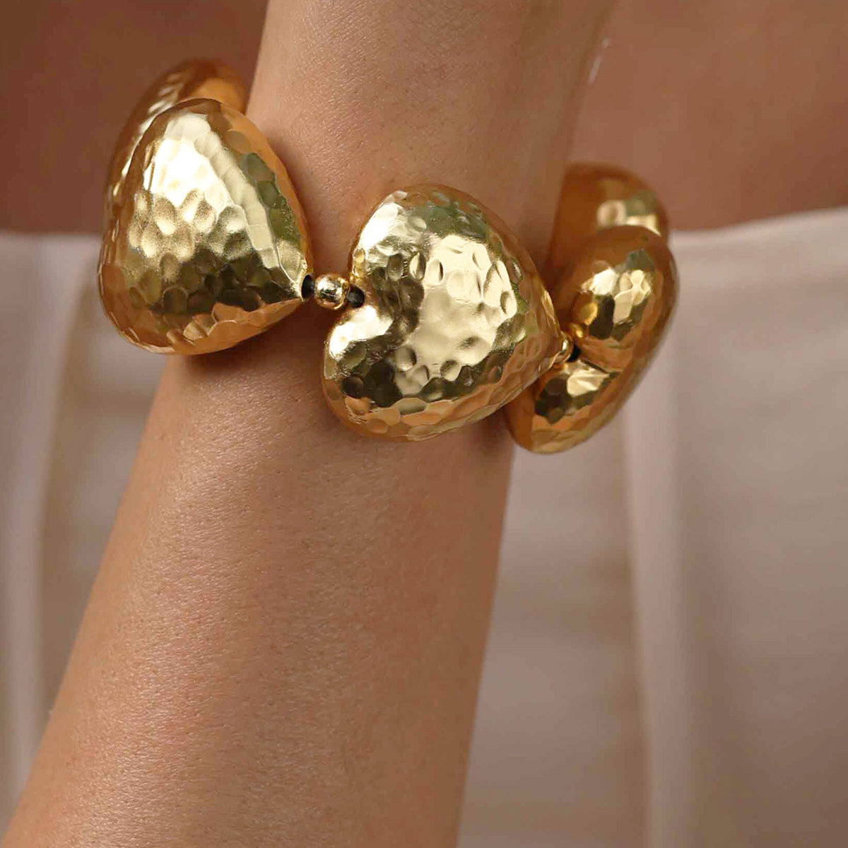 Gilded Concave Heart Bracelet