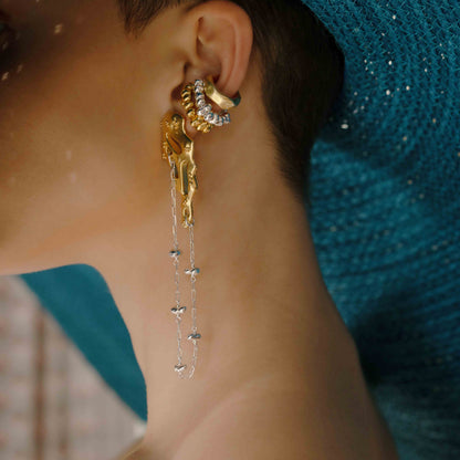 Molten Lava Satellite Two Tone Earrings