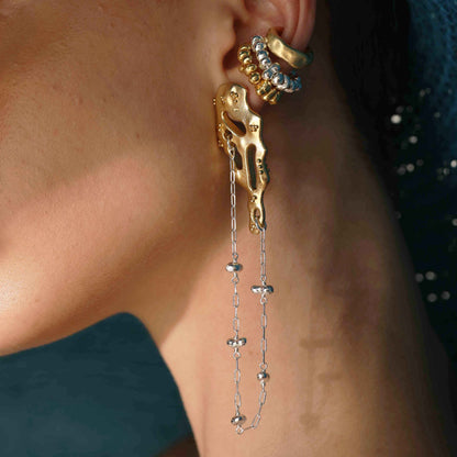 Molten Lava Satellite Two Tone Earrings