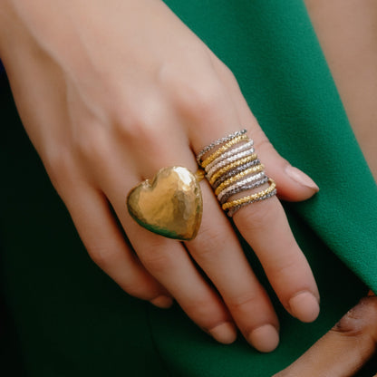 Gilded Concave Heart Ring