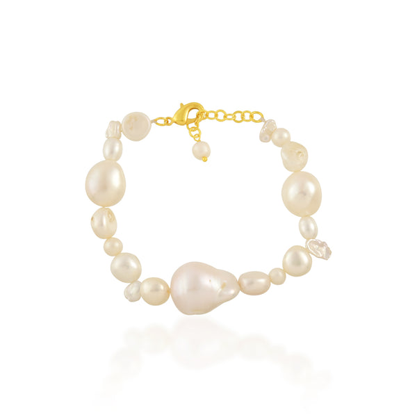 Uneven Pearl Bracelet (Water Resistance Premium Plating)