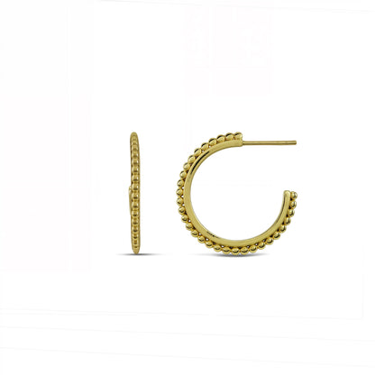 Gold Plated Hoop Earring On a white background by arvino