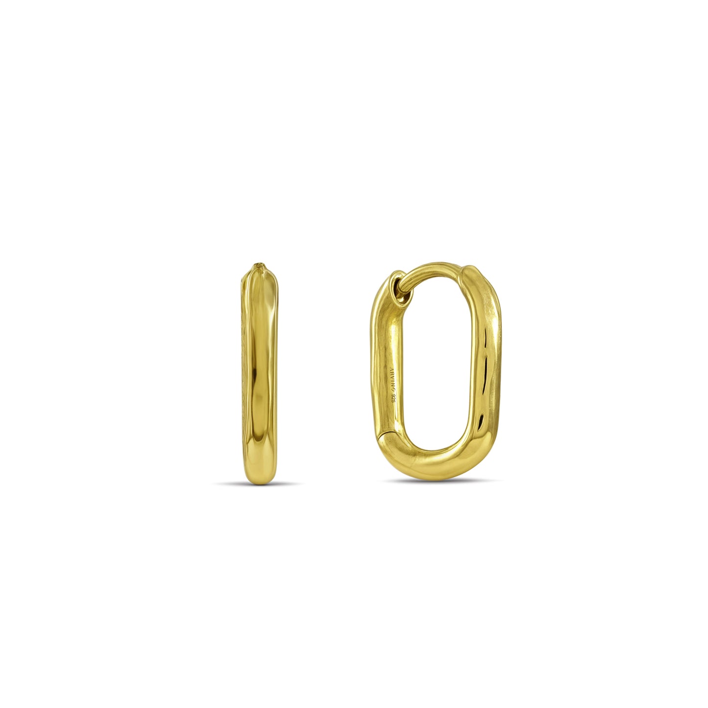 Gold plated Hoop Earrings on a white background by arvino