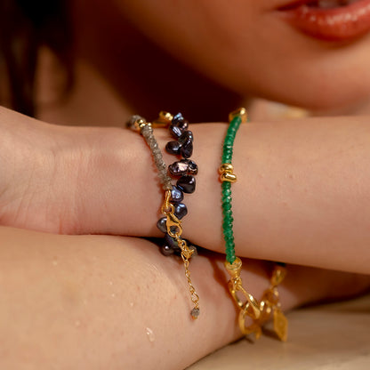 Model shoot of Black pearl bracelet by arvino