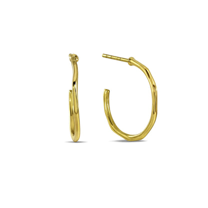 A pair of classic Gold plated hoop earrings in 925 Sterling silver.