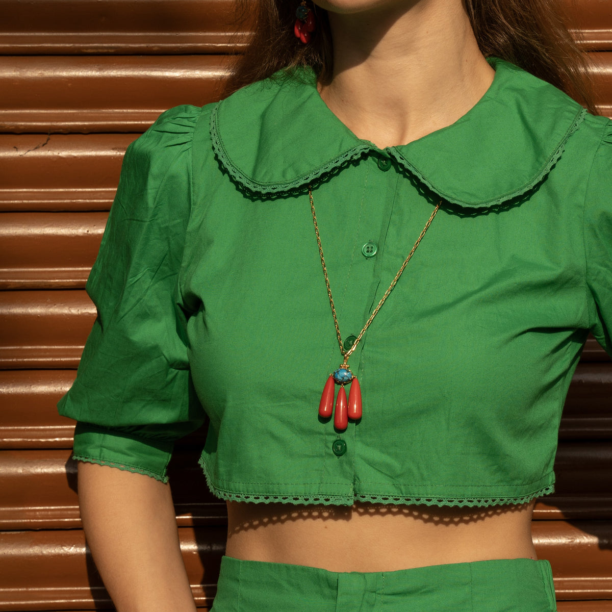 Red Beach Coral Cascade Necklace