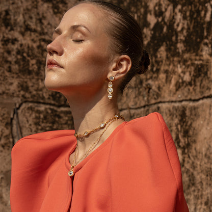 Crystal Marquise Link Chain Necklace
