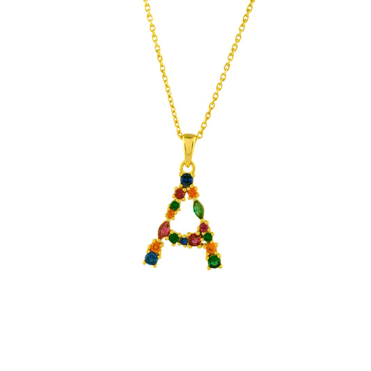 Multistone Alphabet Necklace