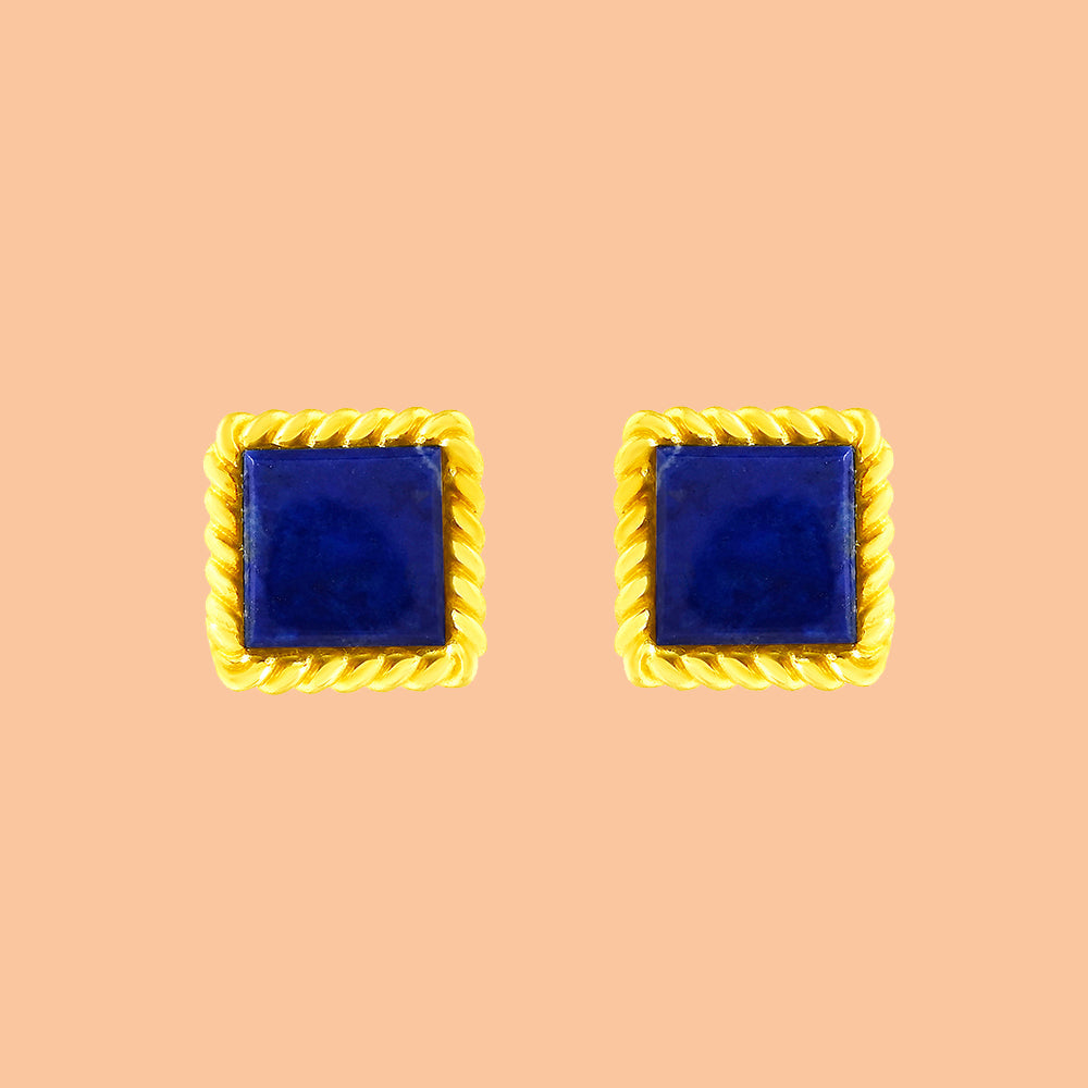 Midnight Lapis Corded Studs Small