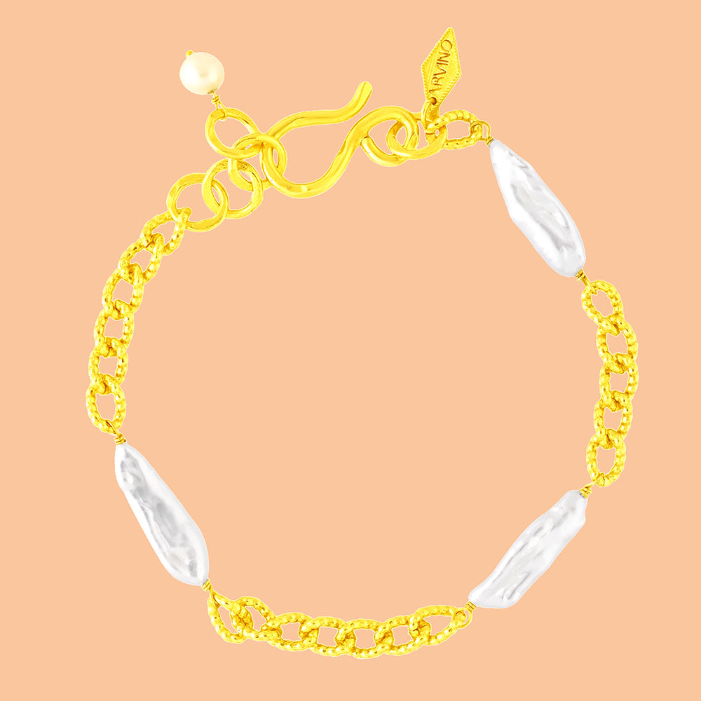 Ornate Link Concord Pearl Anklet