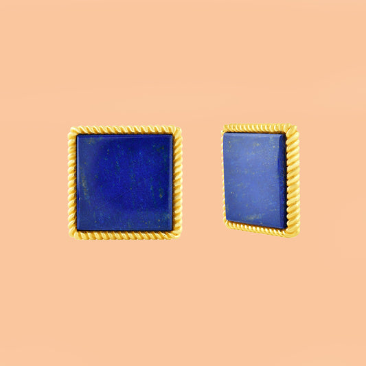 Midnight Lapis Corded Studs Large