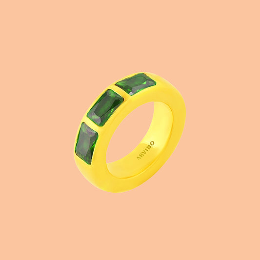 Modern Mosaic Ring Green