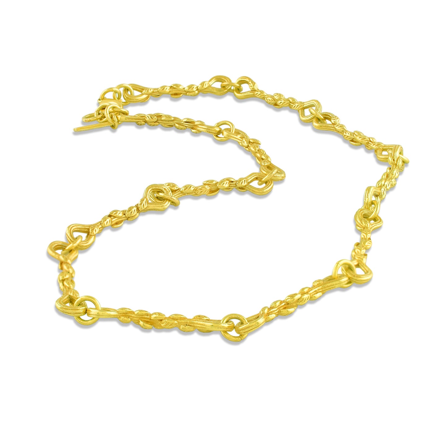 Textured Foliage Link Chain Necklace