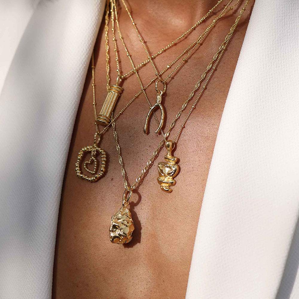 Model Stackable Some Gold plated Necklace by arvino