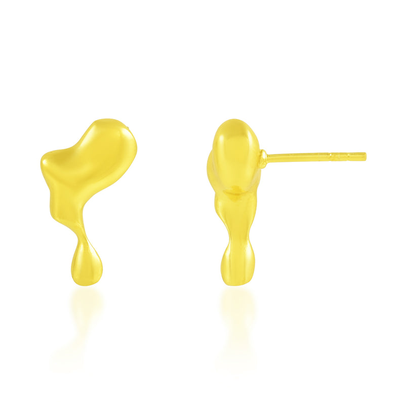 Asymmetrical Water Drop Earrings (Water Resistance Premium Plating)