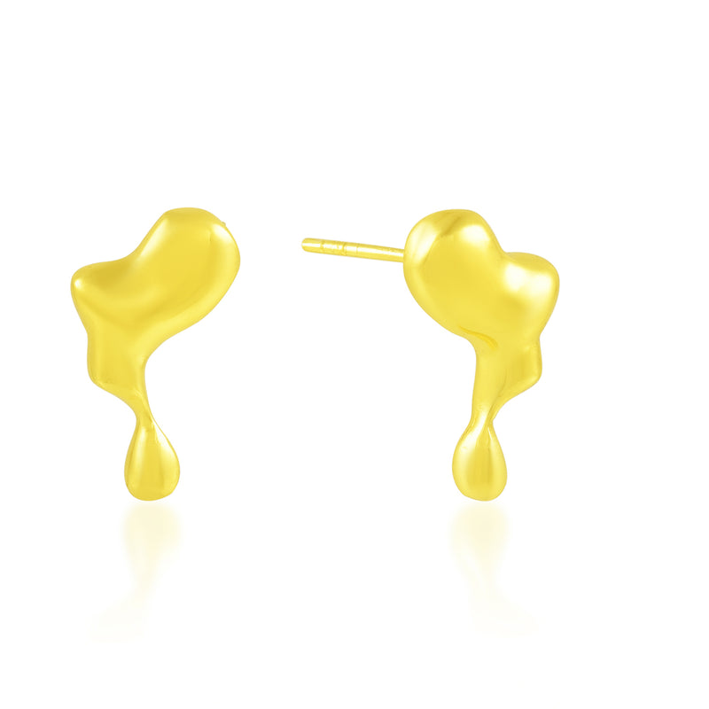 Asymmetrical Water Drop Earrings (Water Resistance Premium Plating)