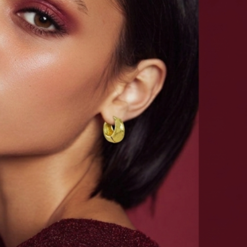 Molten Hug Huggies Earrings in 925 Sterling Silver