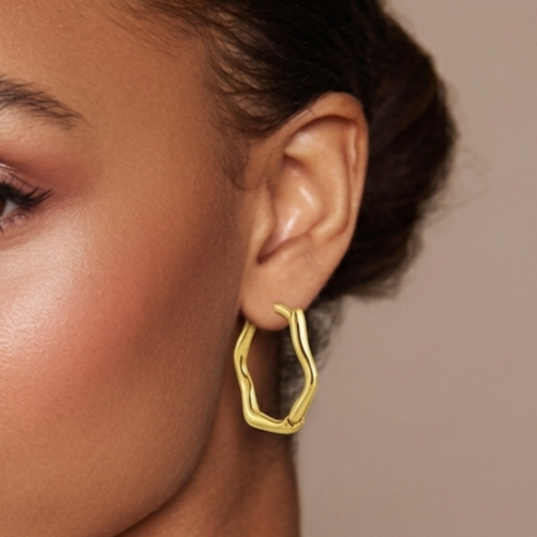 Raw Edge 92.5 Sterling Silver Huggies