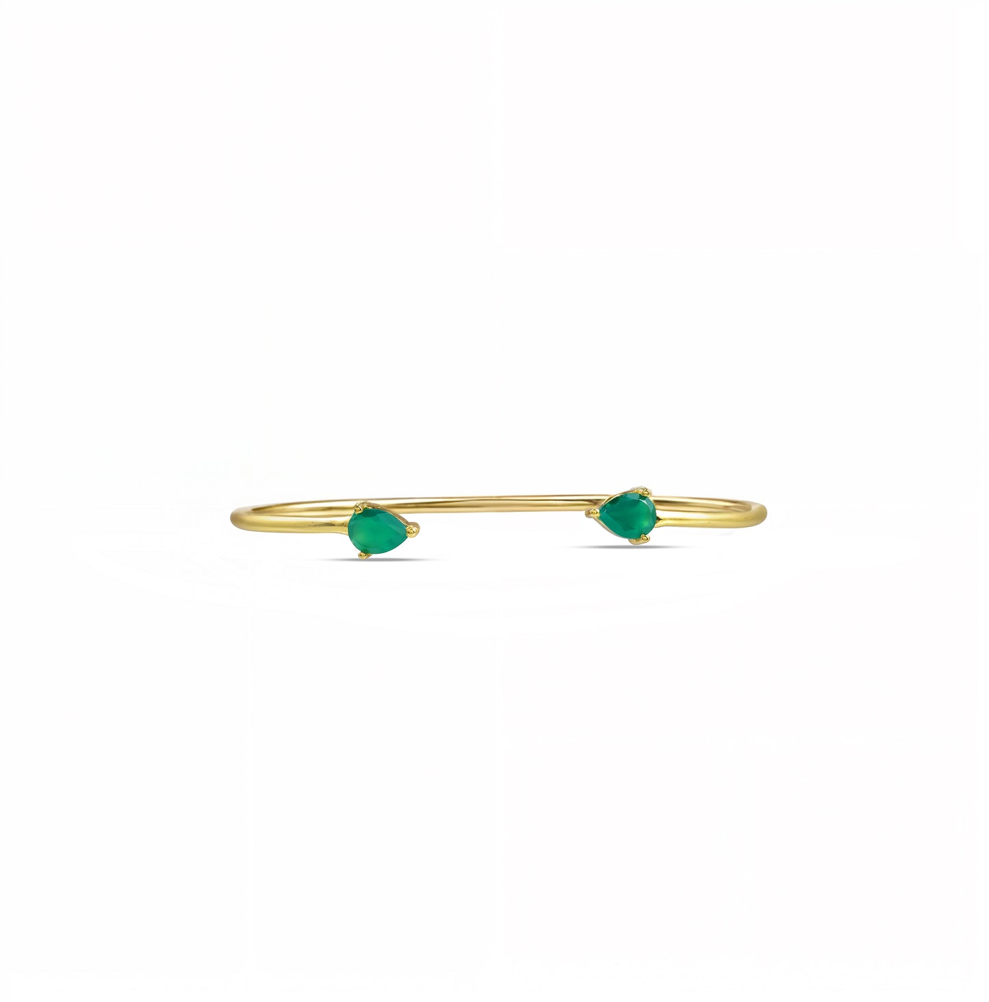 Green Onyx Cuff bracelet by Arvino on a white background