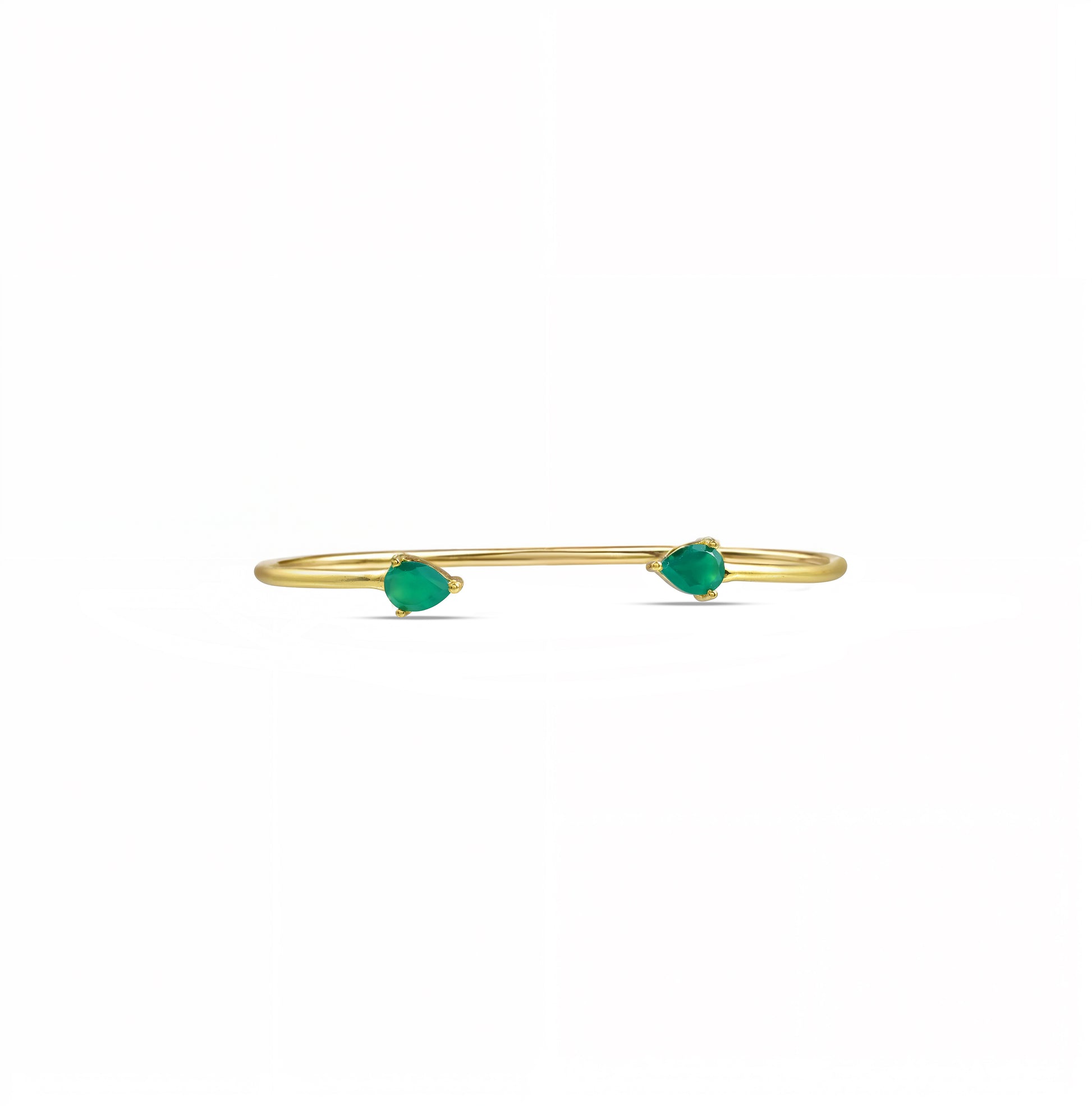 Green Onyx Cuff bracelet by Arvino on a white background