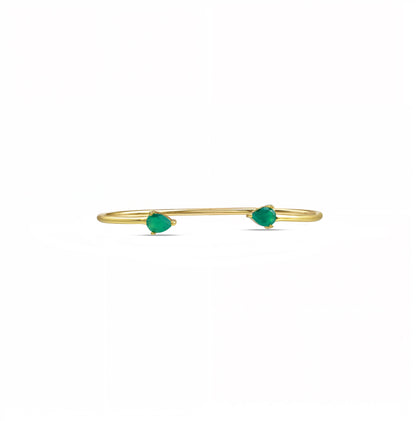 Green Onyx Cuff bracelet by Arvino on a white background