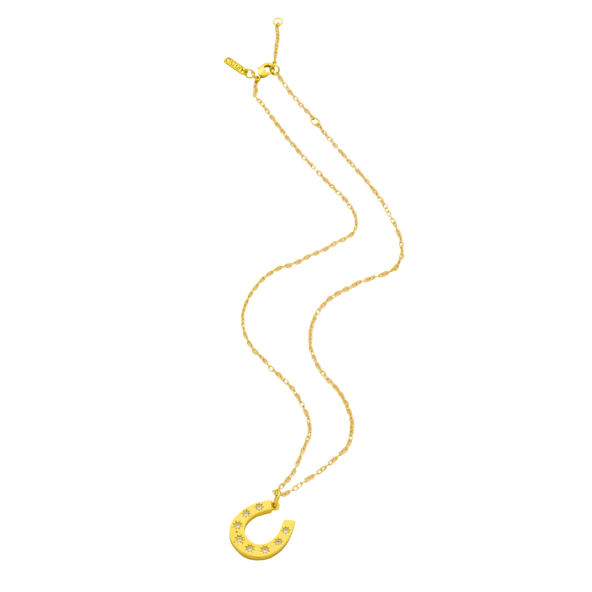Gold Plated Horse Charm Necklace By Arvino on white background